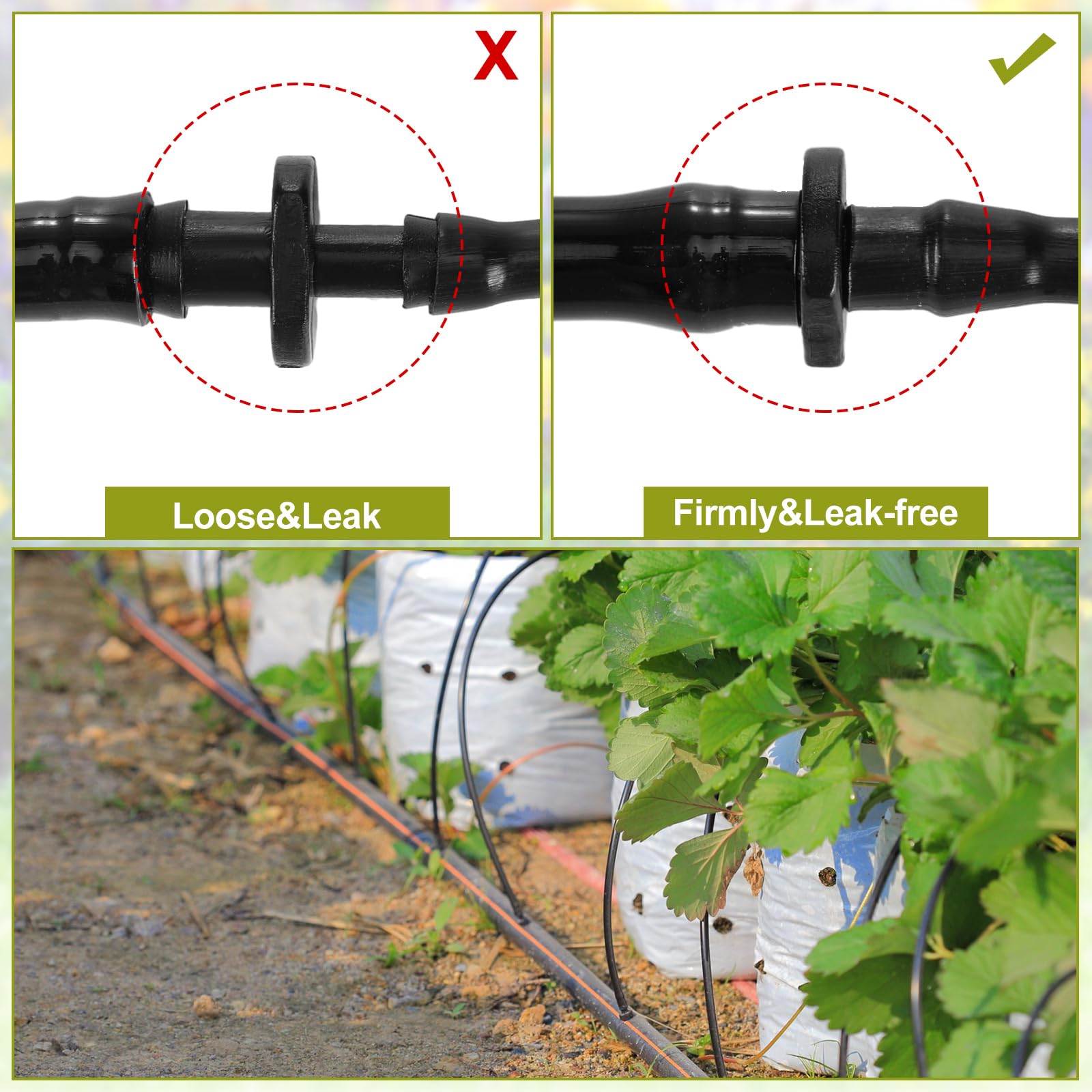 Pushglossy durable plastic drip fittings built for long lasting use.