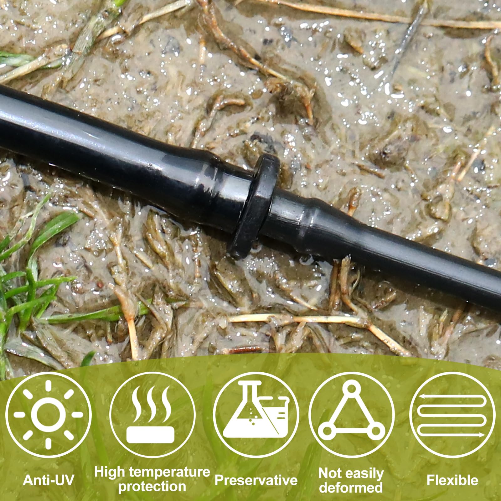Pushglossy easy-install tubing adapters enable quick setup without tools.