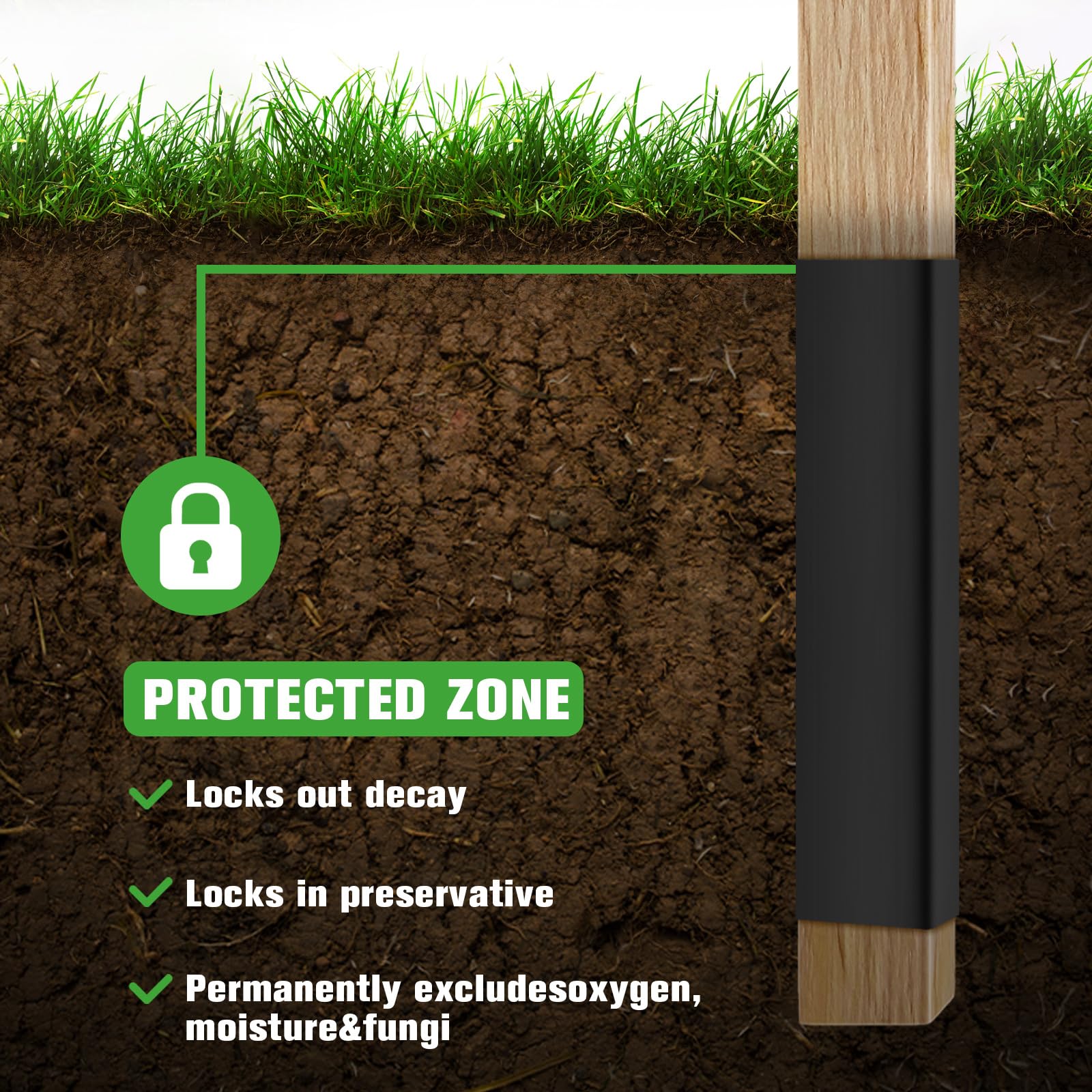 Pushglossy post protector fully covers a square post for full protection