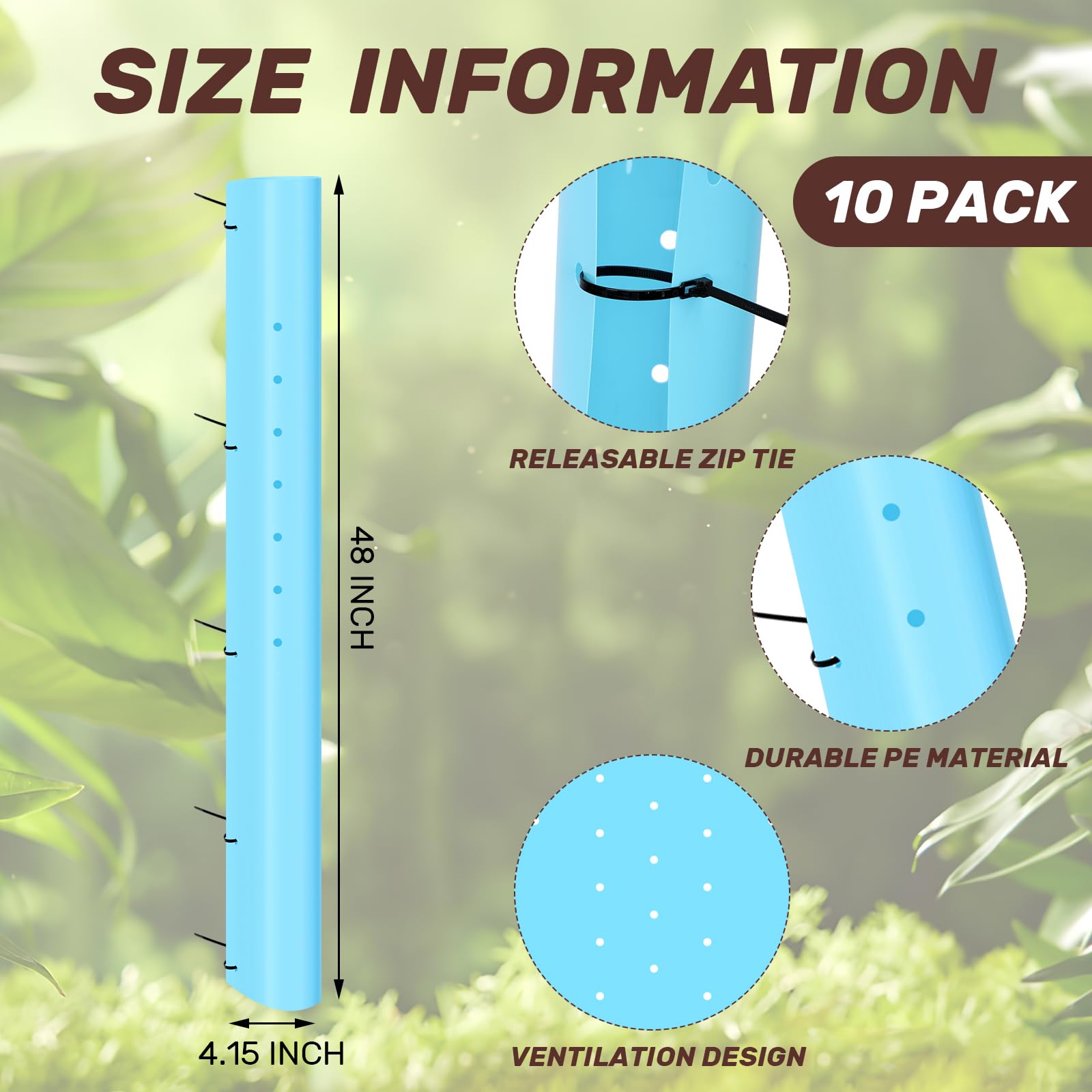 Pushglossy vented seedling protector enables proper airflow and cooling.