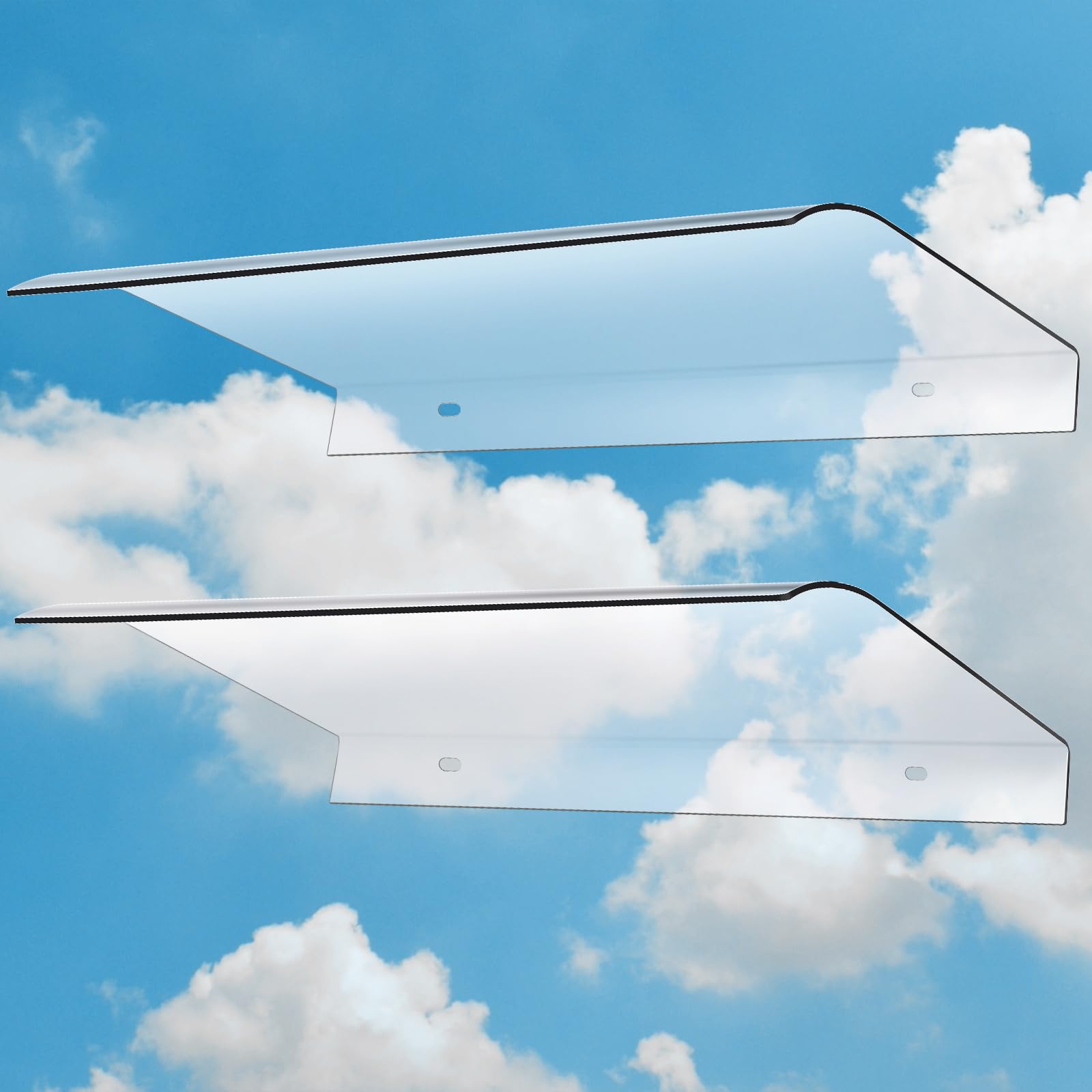 Pushglossy window awning packaging showing included hardware for easy installation