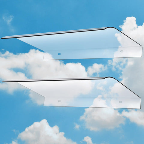 Pushglossy window awning packaging showing included hardware for easy installation