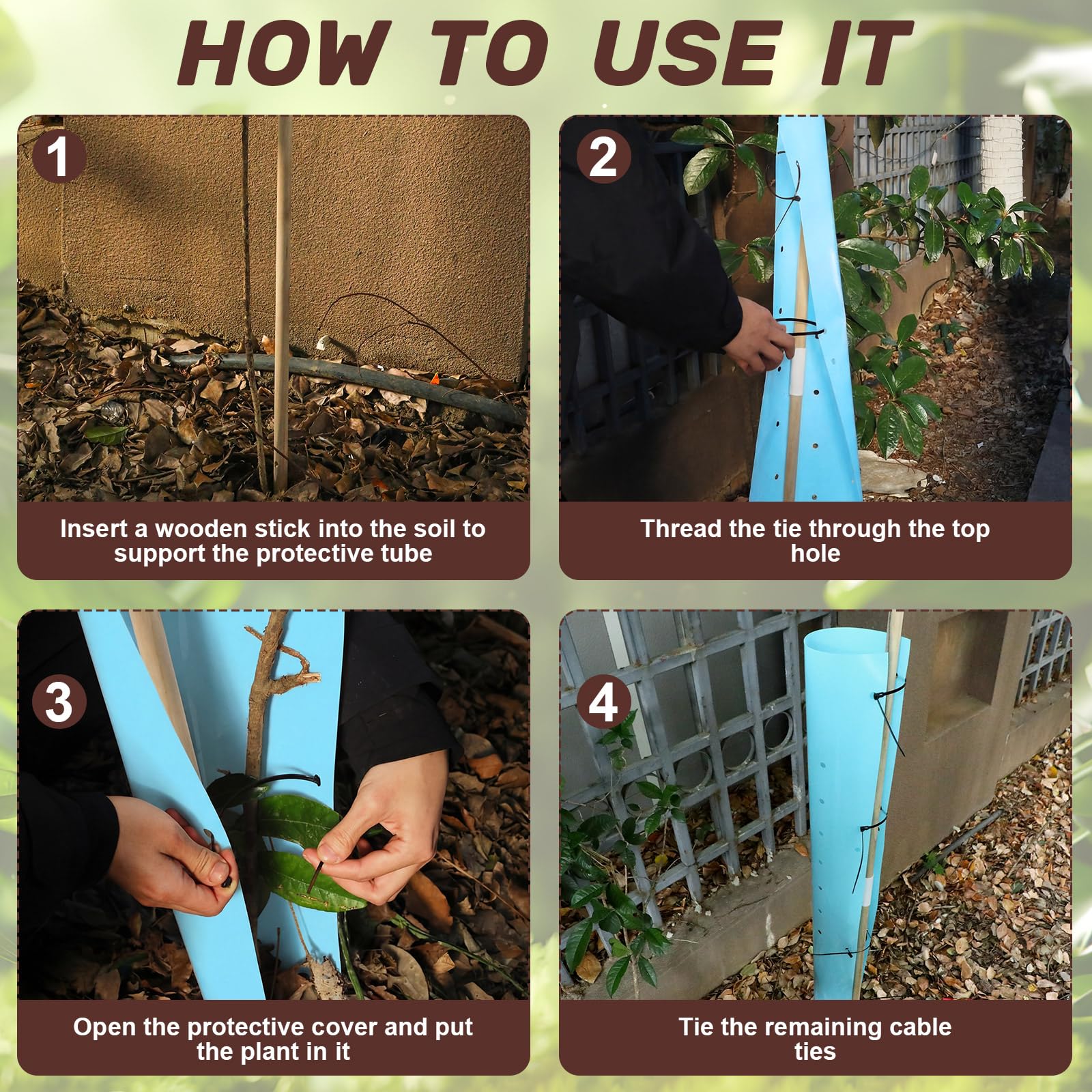 Pushglossy zip-tie-ready tube simplifies quick assembly outdoors.