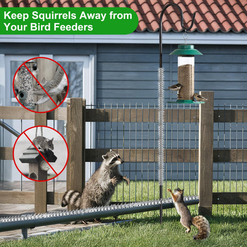 Puthpy spikes installed on a feeder offer 360-degree protection