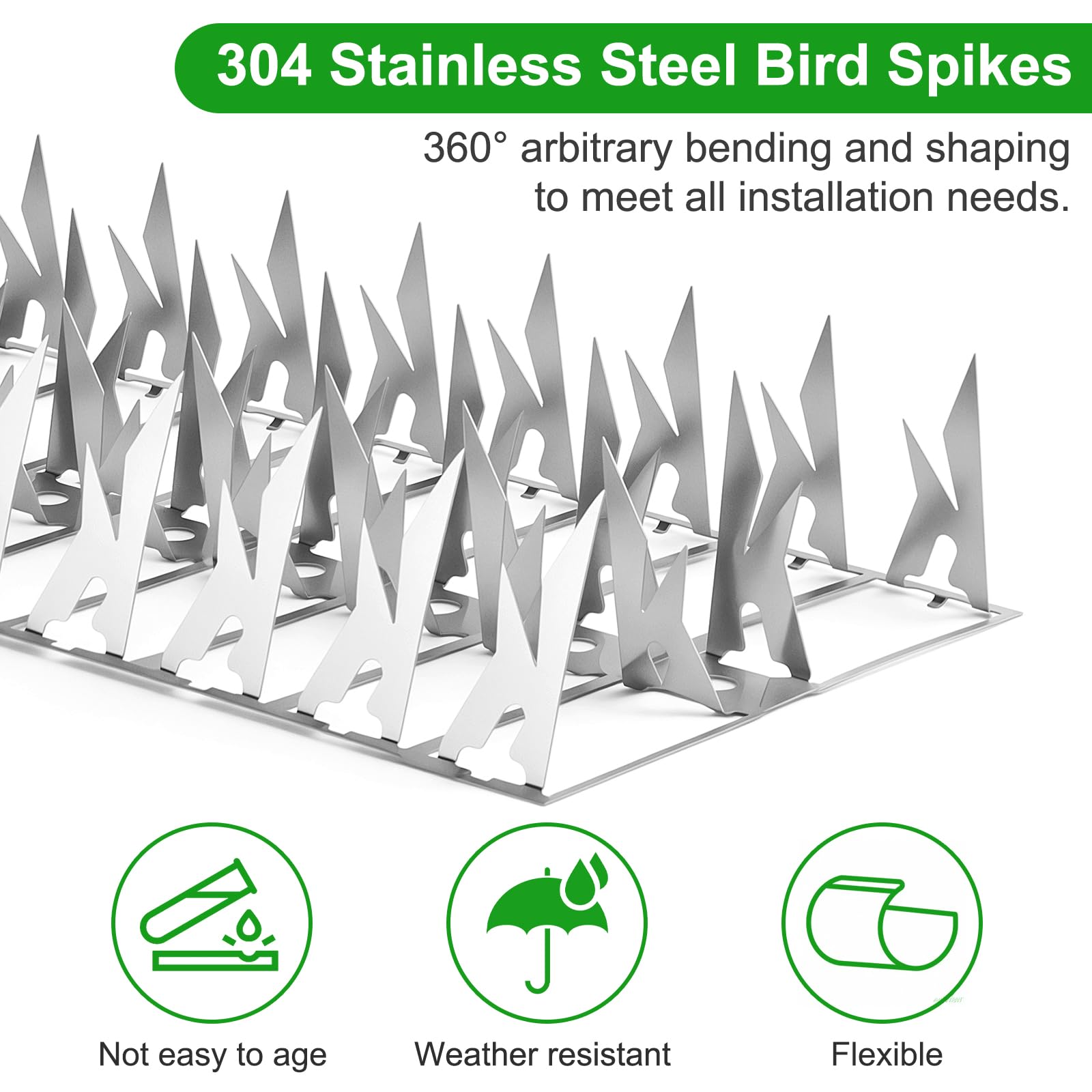 Puthpy spikes wrapped around a feeder pole provide 360-degree deterrence