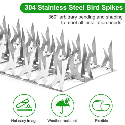 Puthpy spikes wrapped around a feeder pole provide 360-degree deterrence
