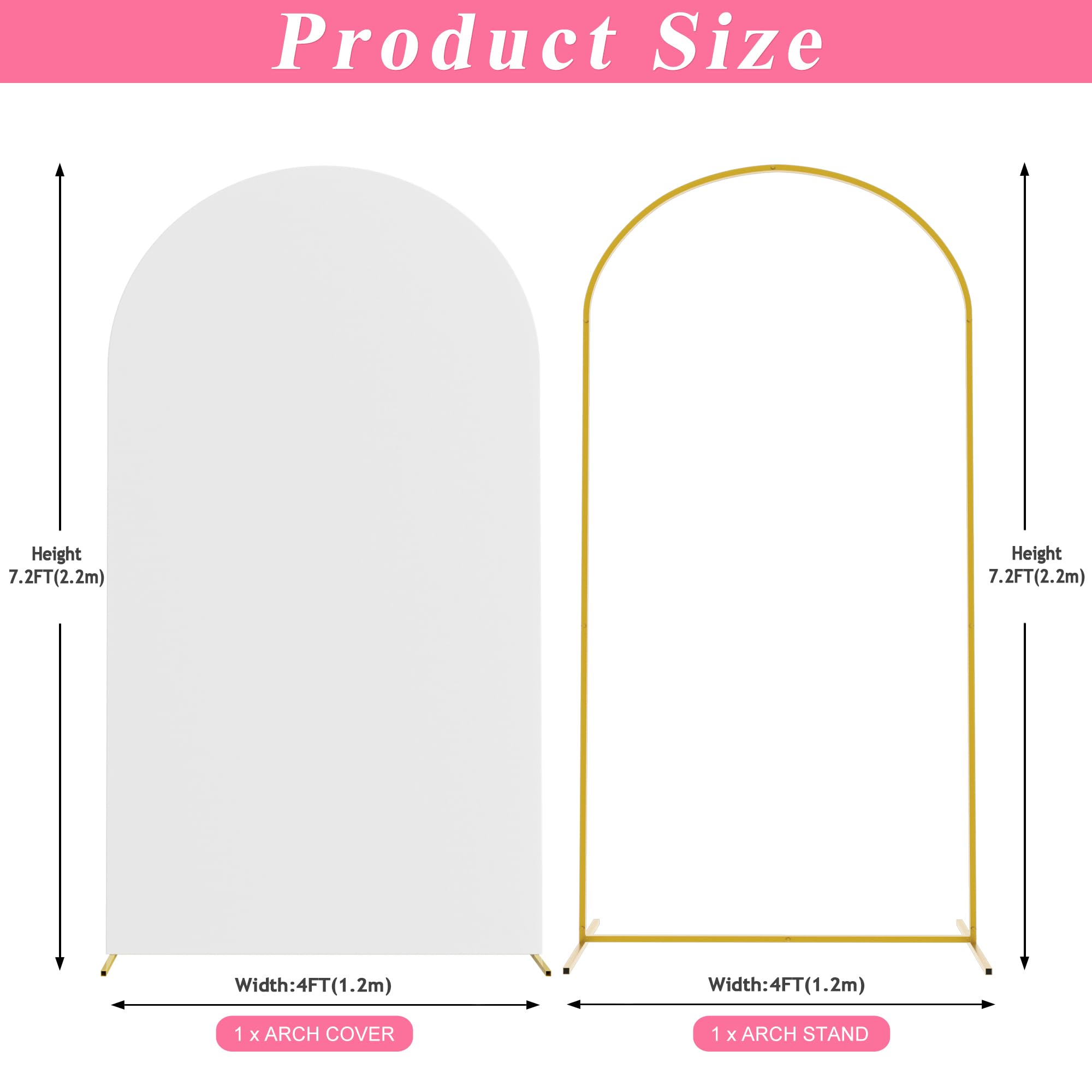 Putros wedding arch cover on the frame for a smooth, wrinkle-free look