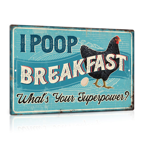 Putuo Decor chicken coop sign mounted outdoors on wall with weatherproof aluminum.