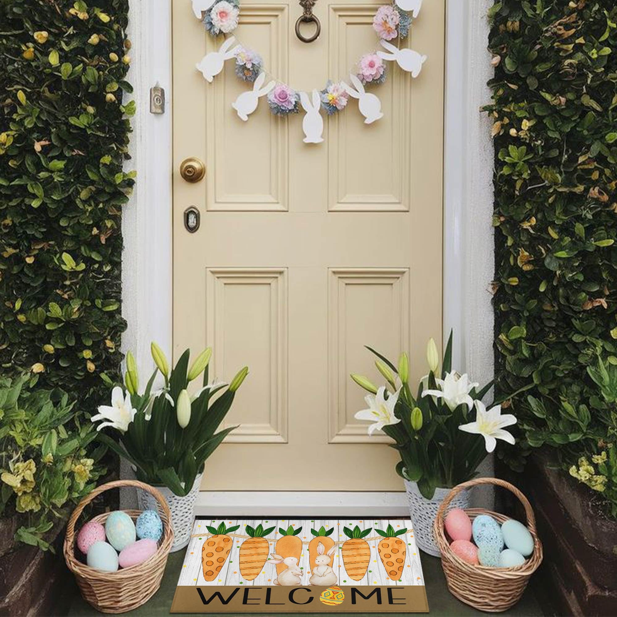 Putware Easter door mat ideal for front porch and entryways.