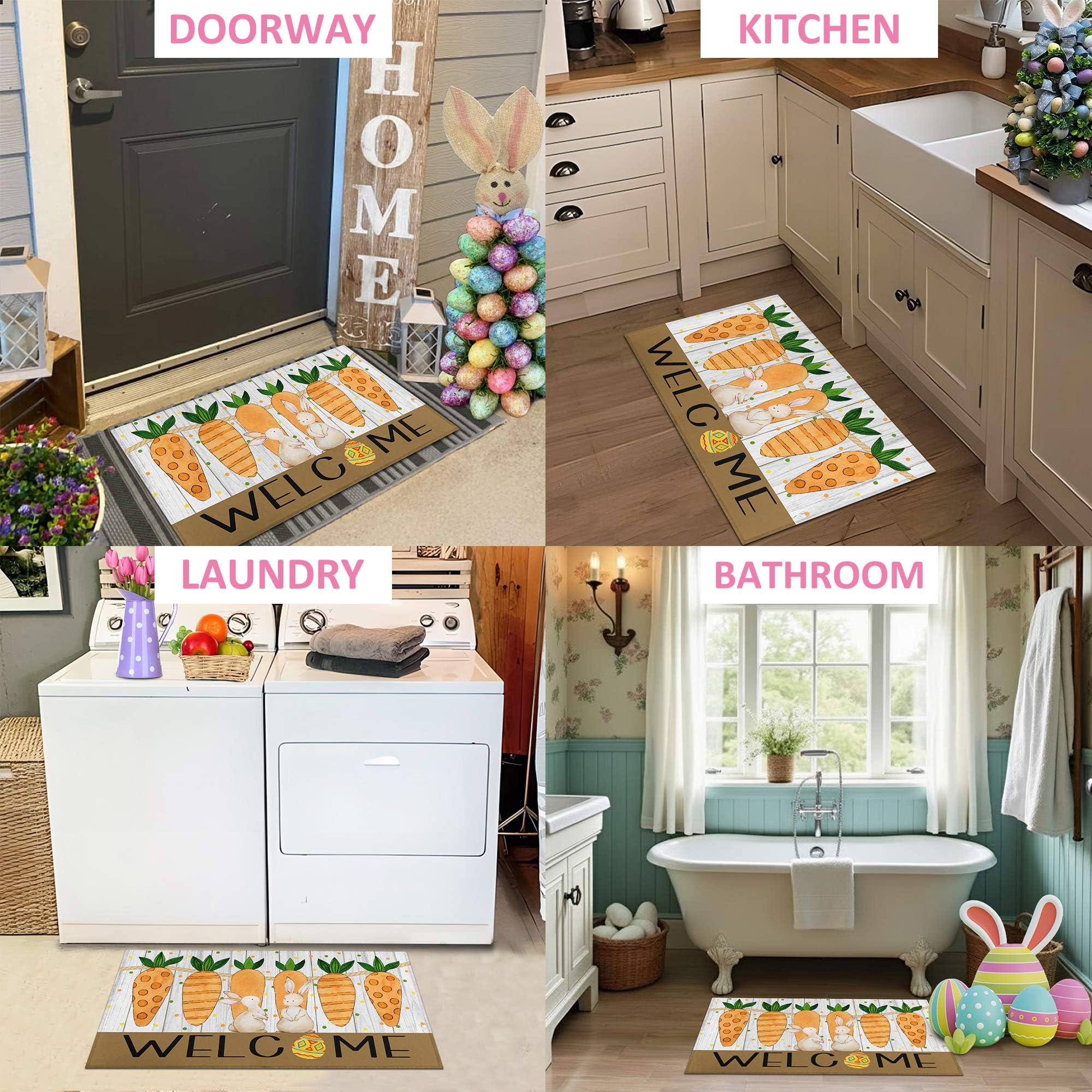 Putware Easter door mat low-profile design fits thresholds.