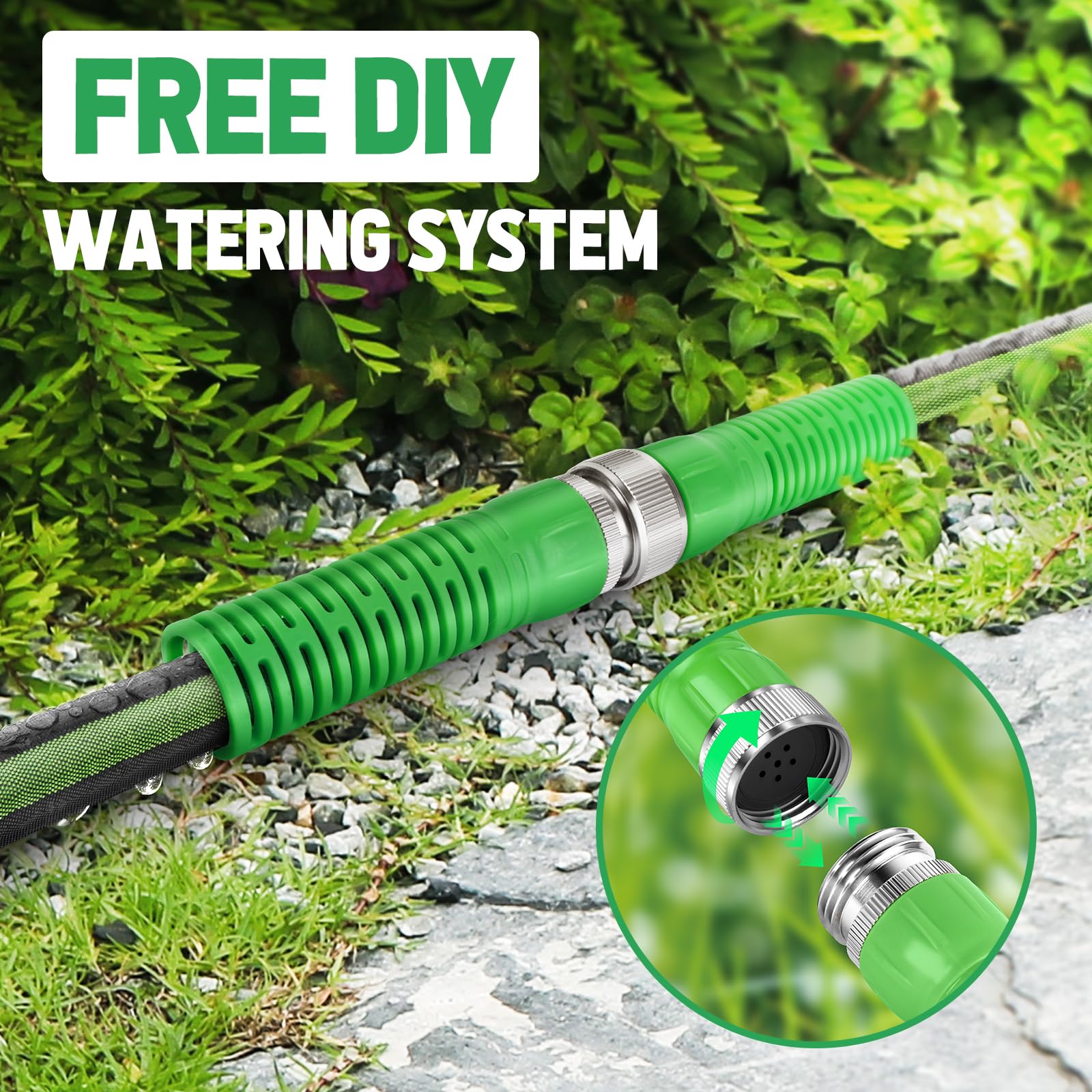PUUKU flat soaker hose 50ft UV-resistant construction withstands sun exposure