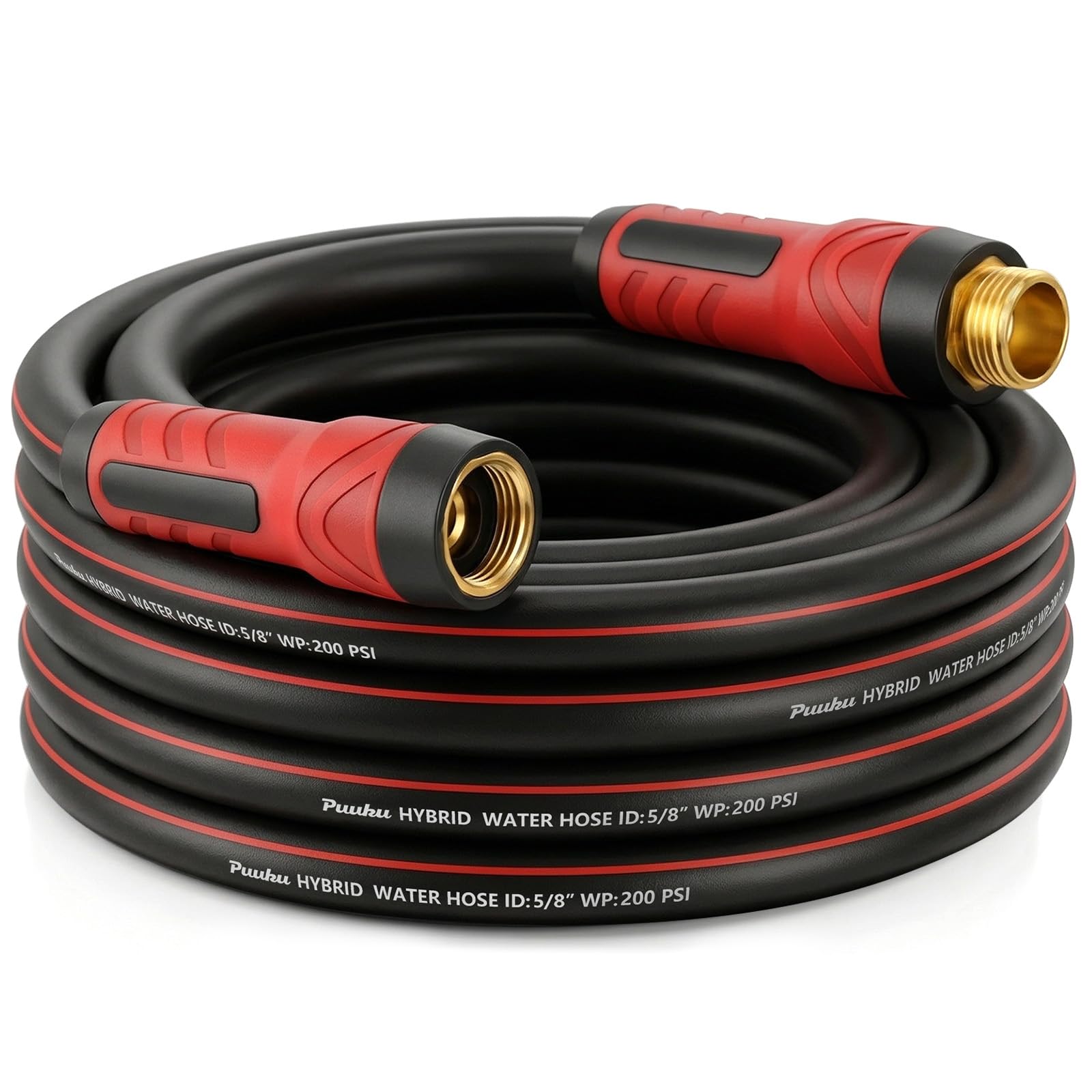 PUUKU garden hose 25ft outer coil demonstrates lightweight durability for daily watering