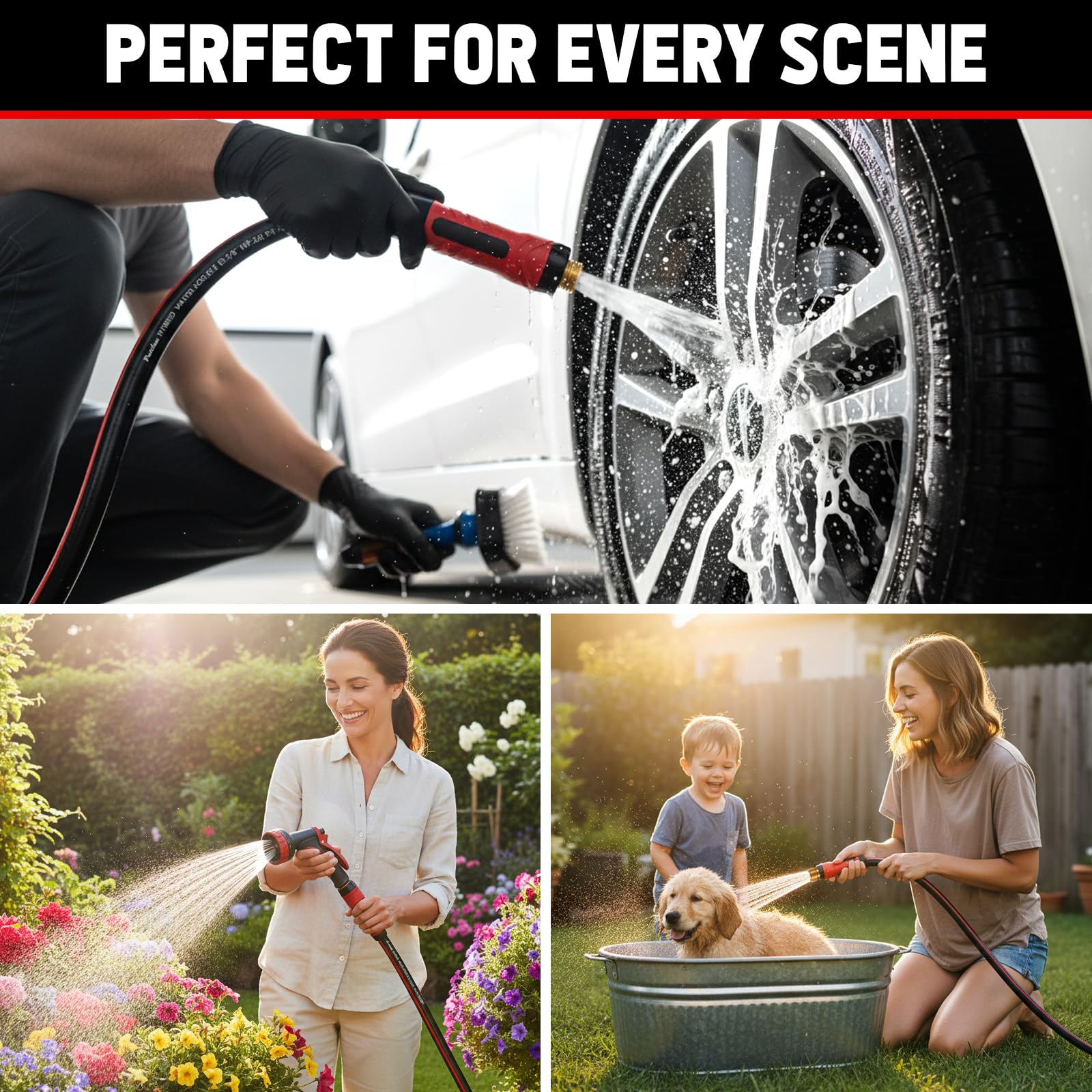 PUUKU garden hose ready for year-round watering and cleaning