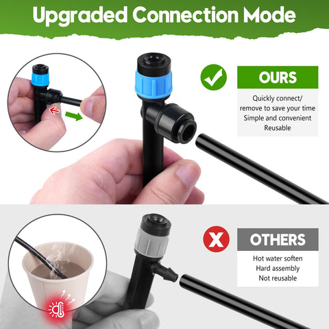PUUKU misting nozzle creating gentle humidity around vegetables and shrubs