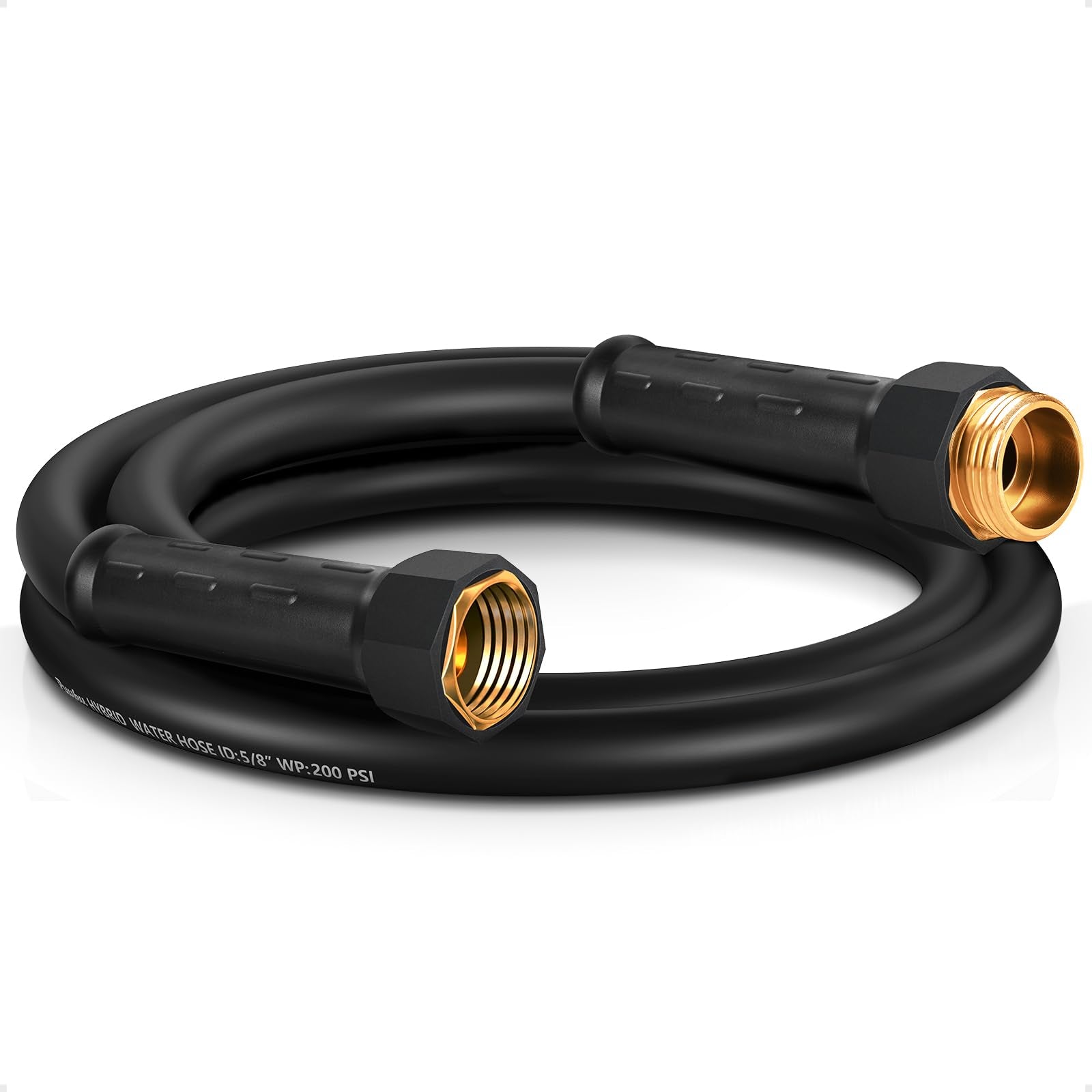 PUUKU short garden hose 6ft-58in, coiled for easy storage and quick watering tasks.
