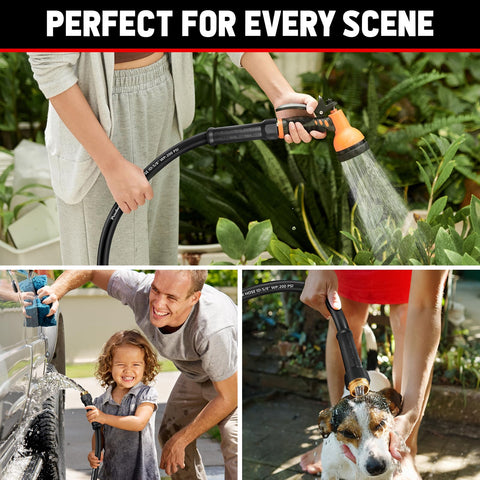 PUUKU compact hose stores neatly after use for tidy outdoor spaces.
