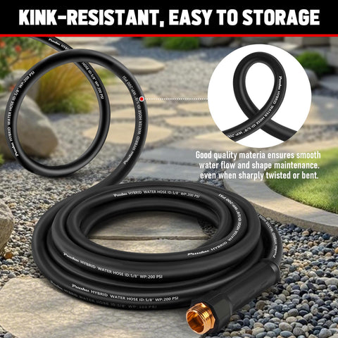 PUUKU short garden hose, flexible in cold and heat for year-round tasks.