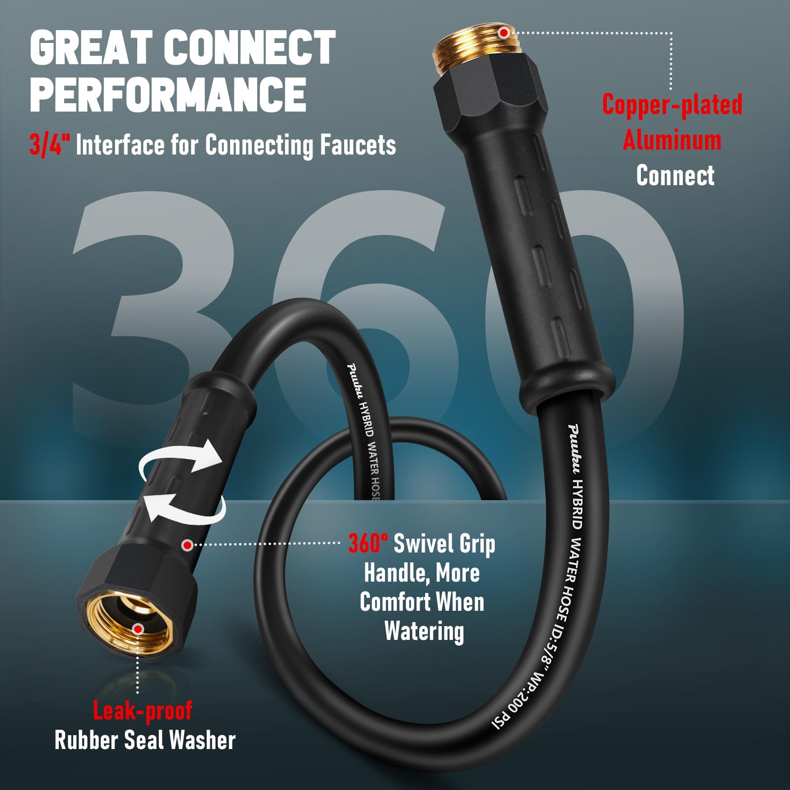 PUUKU 6ft hose demonstrates kink-resistant design during garden chores.