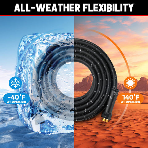 PUUKU 6ft hose with swivel handle helps prevent twisting during rinsing.