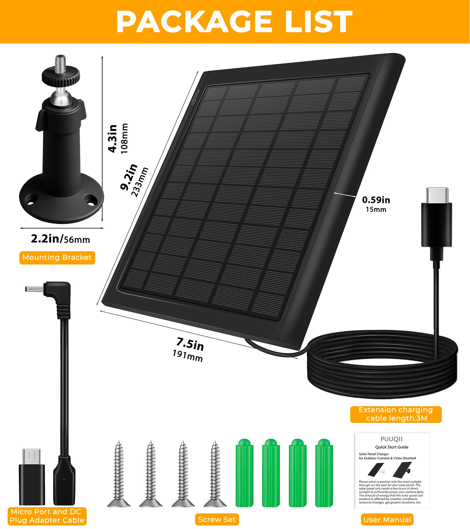 PUUQII weatherproof solar panel setup powers Ring camera reliably.