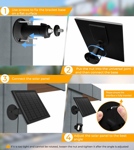 PUUQII 8W solar panel 360° mounting bracket supports versatile outdoor placement.