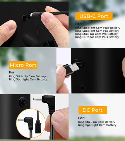 PUUQII 8W solar panel includes USB‑C and DC adapters for easy setup.