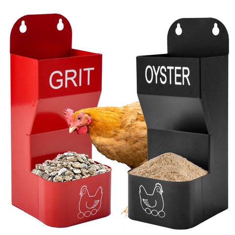 Puxaajao 2-pack chicken feeder with corner-mount for clean, easy feeding.