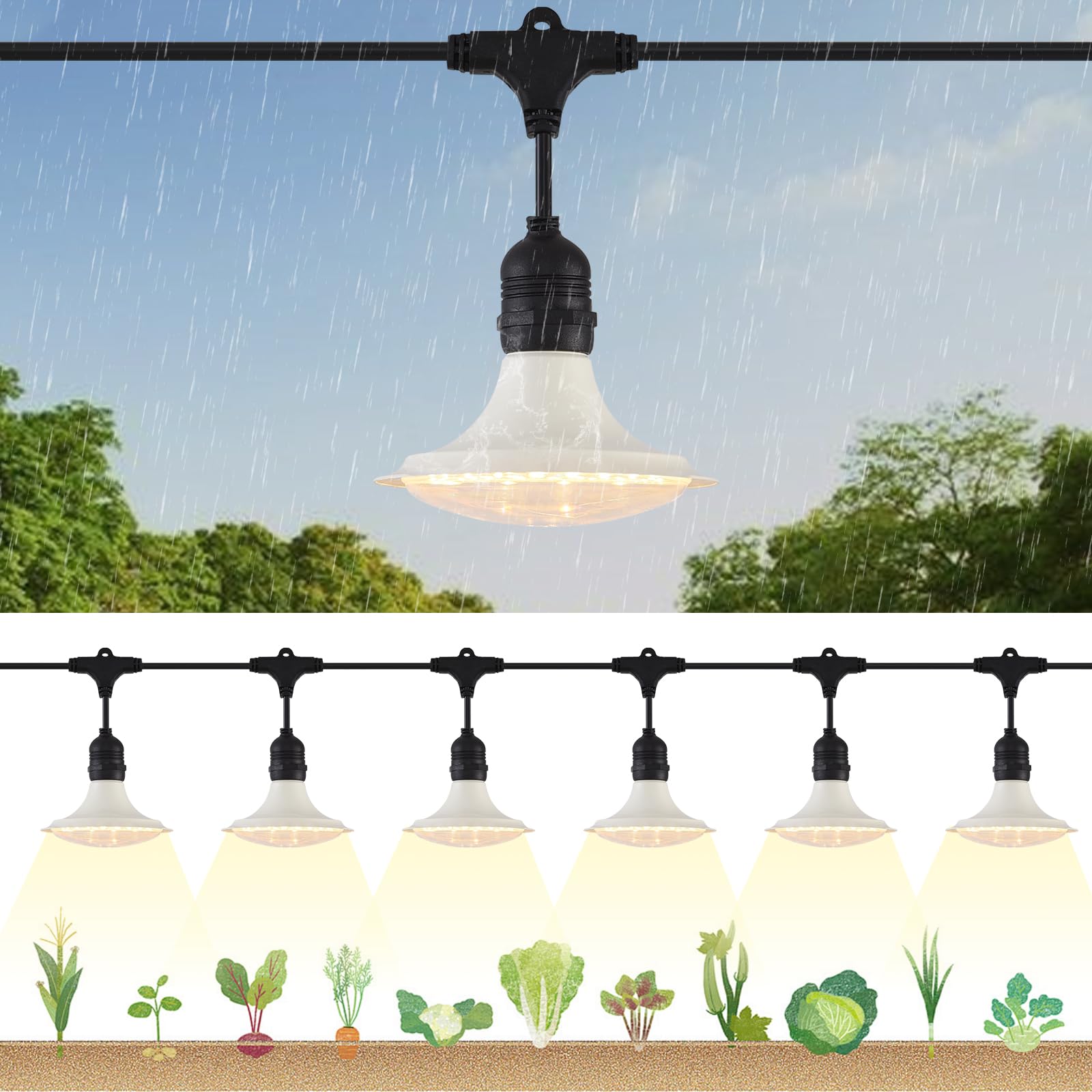 PuxiGrow outdoor LED grow light strip setup highlights easy installation and reliable outdoor performance