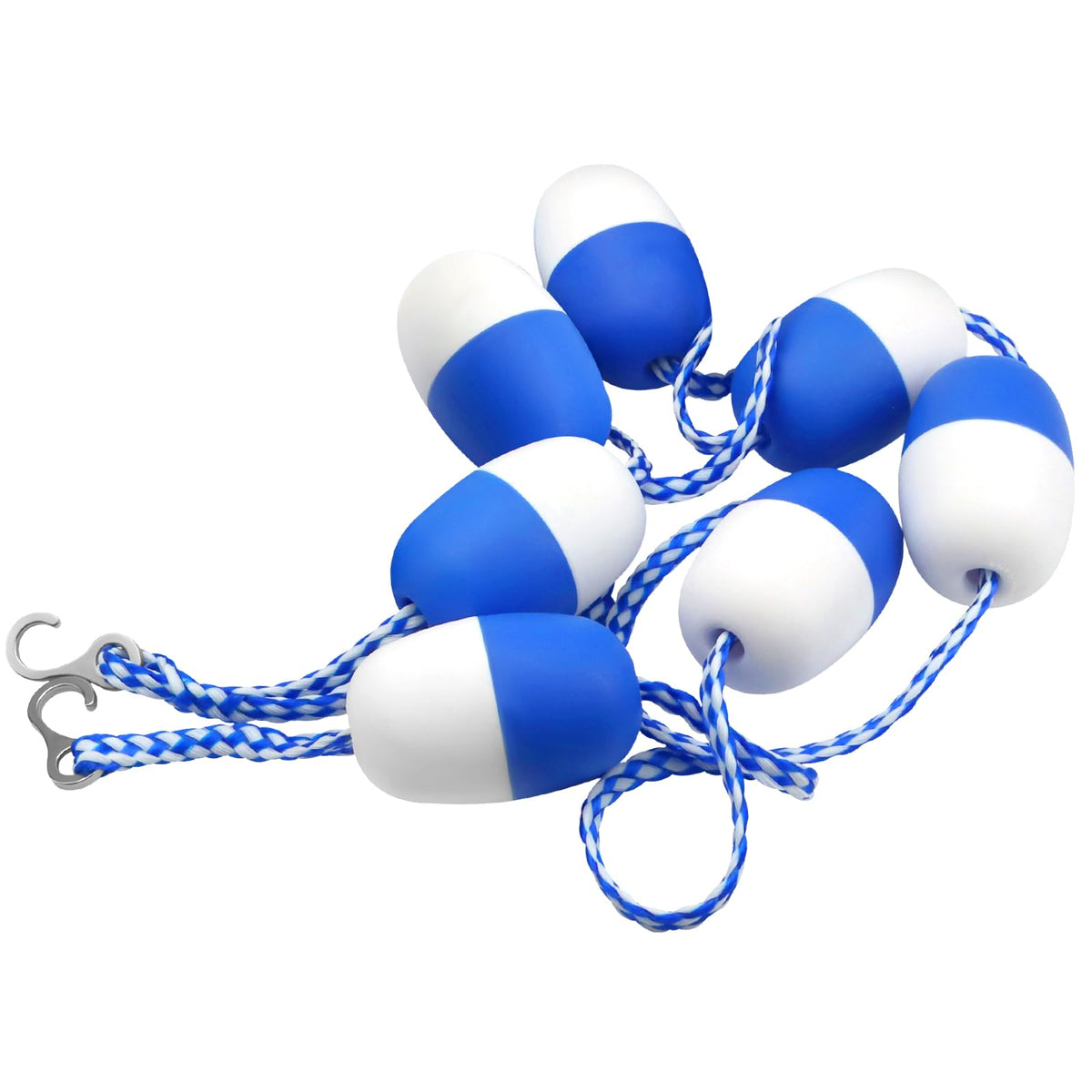 Puxyblue 16ft pool safety rope fully extended for large outdoor pools.