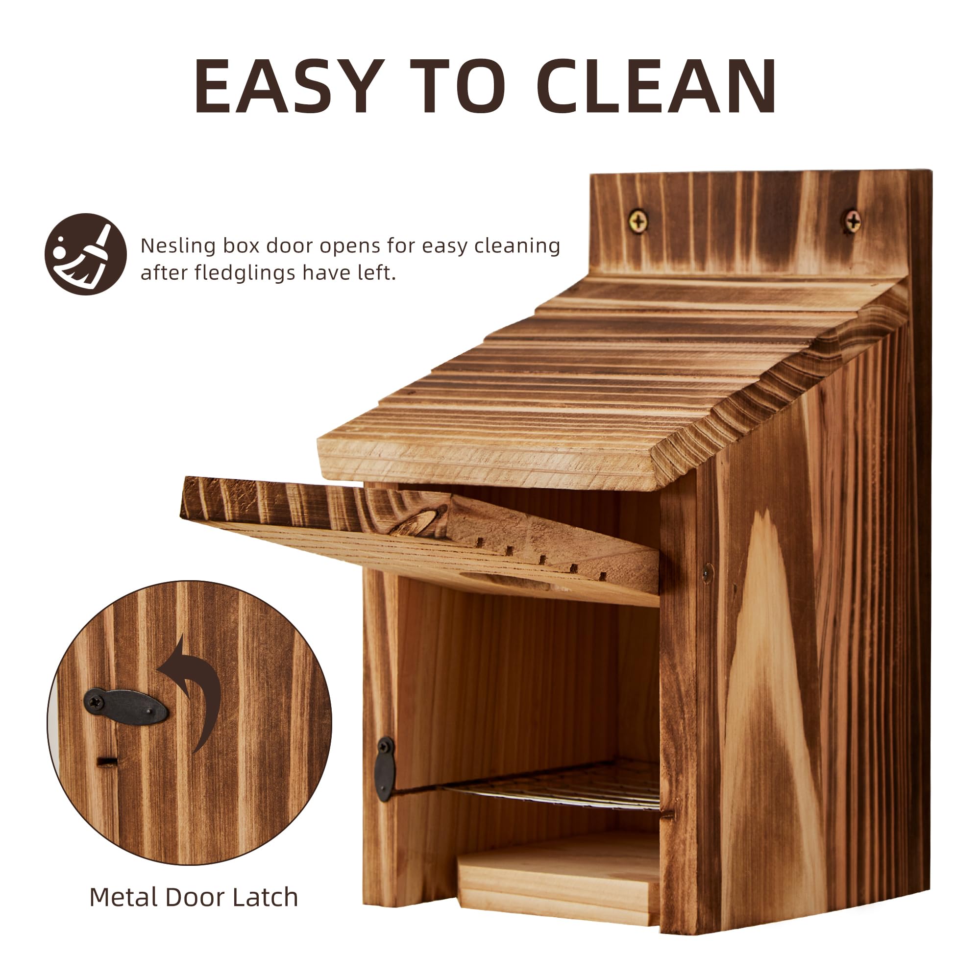 Puyikes bird house natural cedar texture with durable outdoor finish