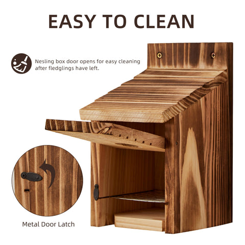 Puyikes bird house natural cedar texture with durable outdoor finish