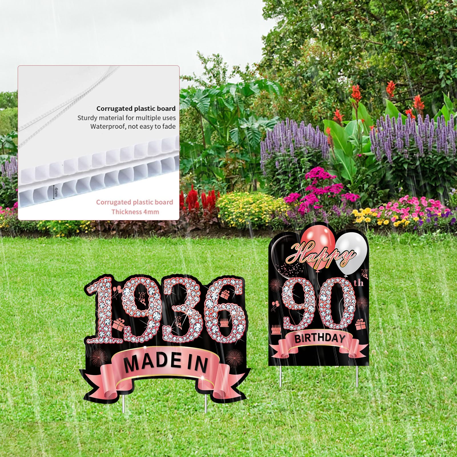 Puyruiv outdoor-ready signs fit lawn, yard, or garden parties
