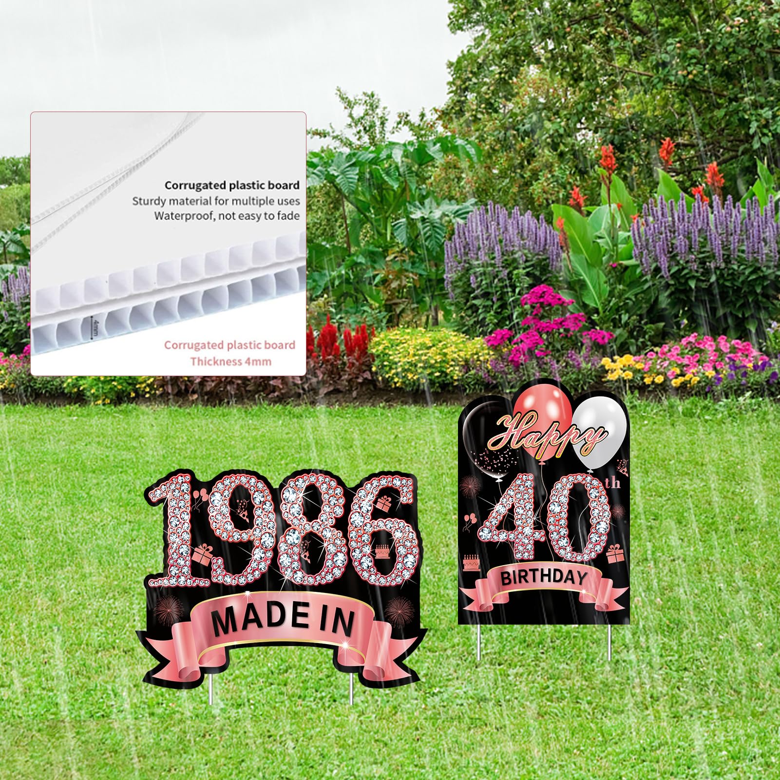 Puyruiv windproof waterproof yard sign suits outdoor party setups