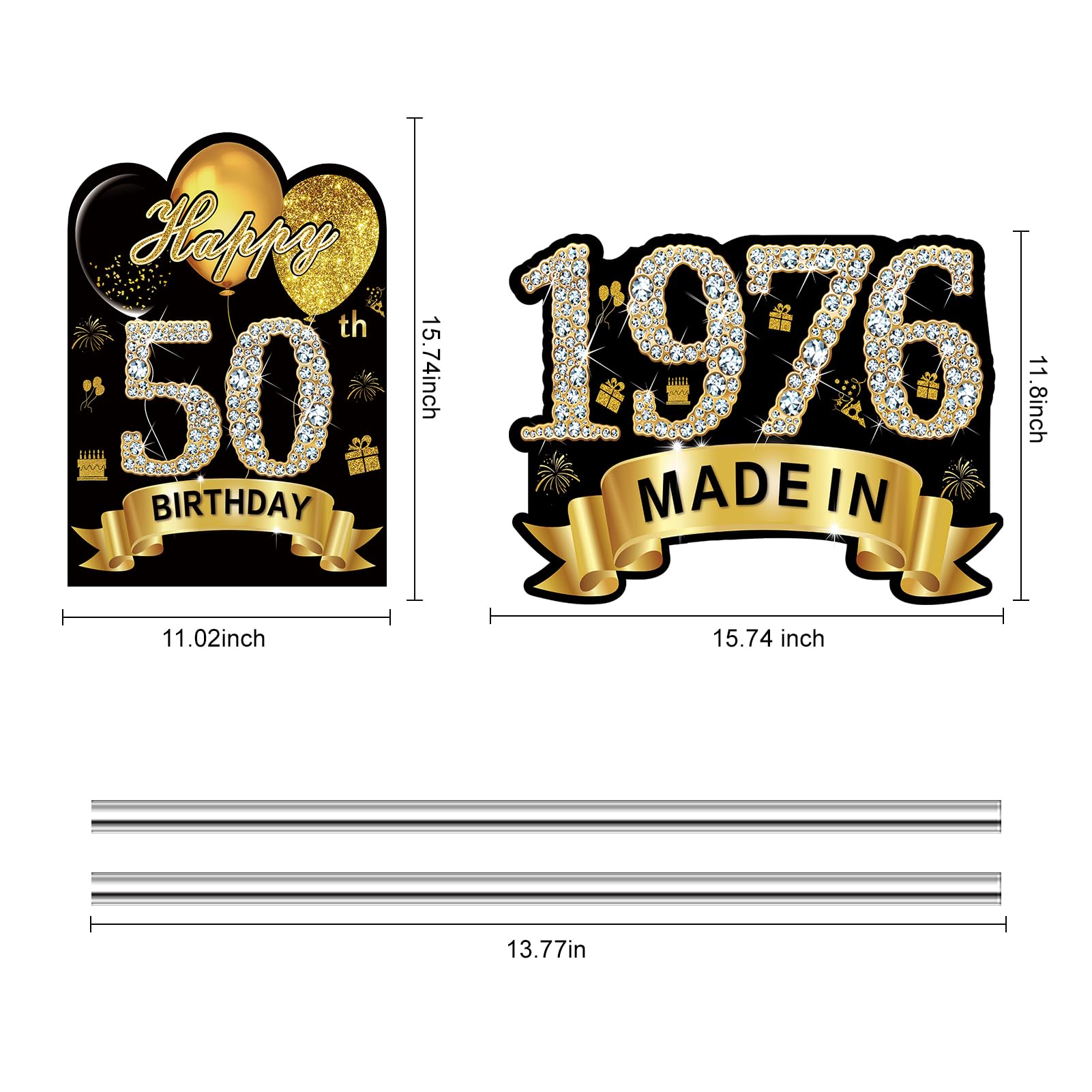 Puyruiv black gold yard sign stakes secure a stable display