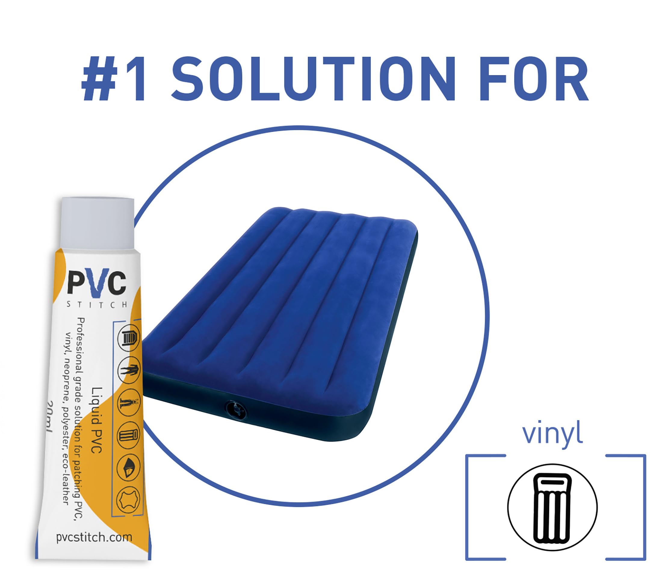 PVC Stitch 20 ml tube provides a transparent, discrete repair