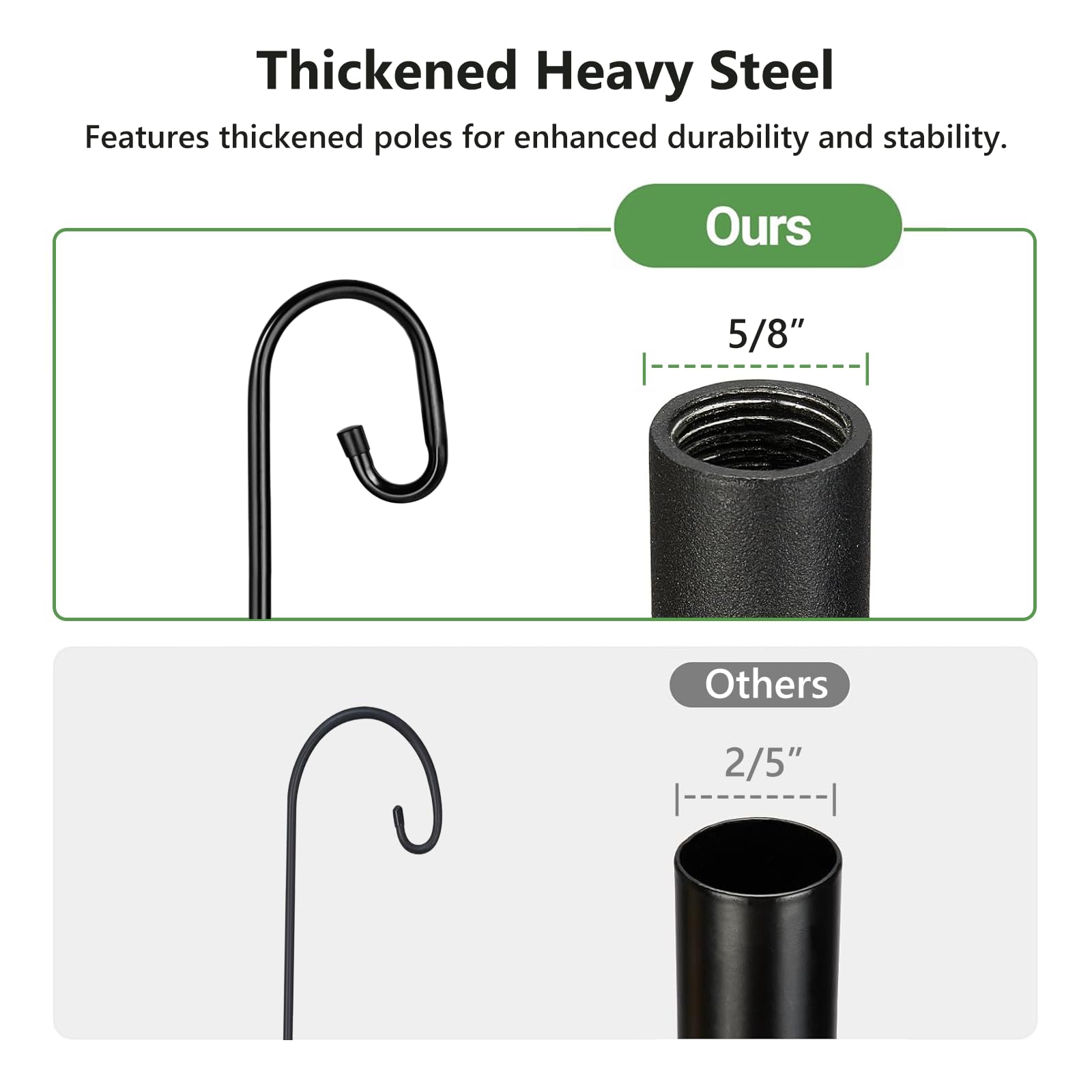 Pvifvi Shepherds Hook garden plants hanger elevates pots for sun exposure.