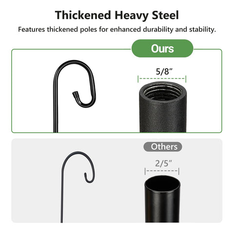 Pvifvi Shepherds Hook garden plants hanger elevates pots for sun exposure.