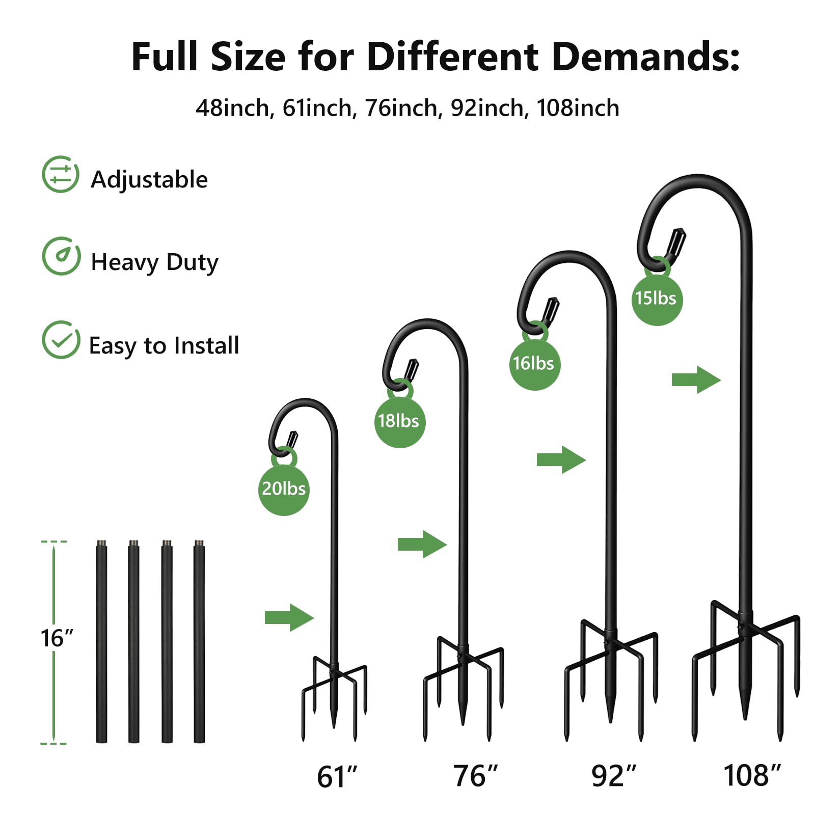 Pvifvi Shepherds Hook wind chimes hanger adds subtle motion and charm.
