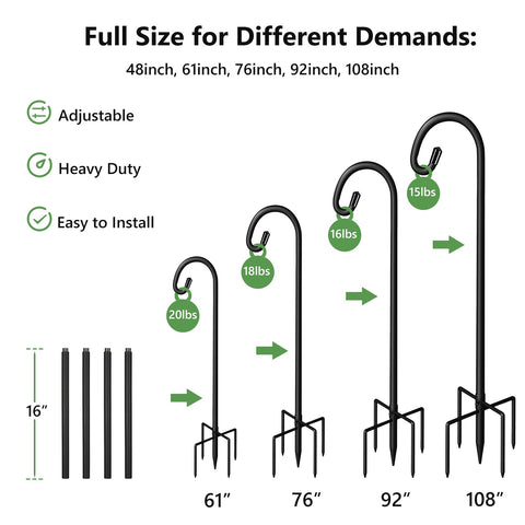 Pvifvi Shepherds Hook wind chimes hanger adds subtle motion and charm.