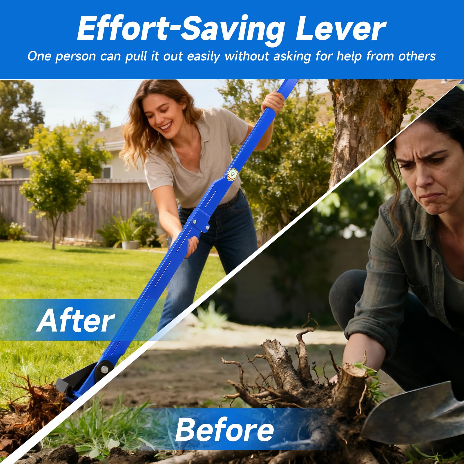 Pvirbravoo Sapling Puller Tool durable steel assembly withstands challenging landscaping tasks.