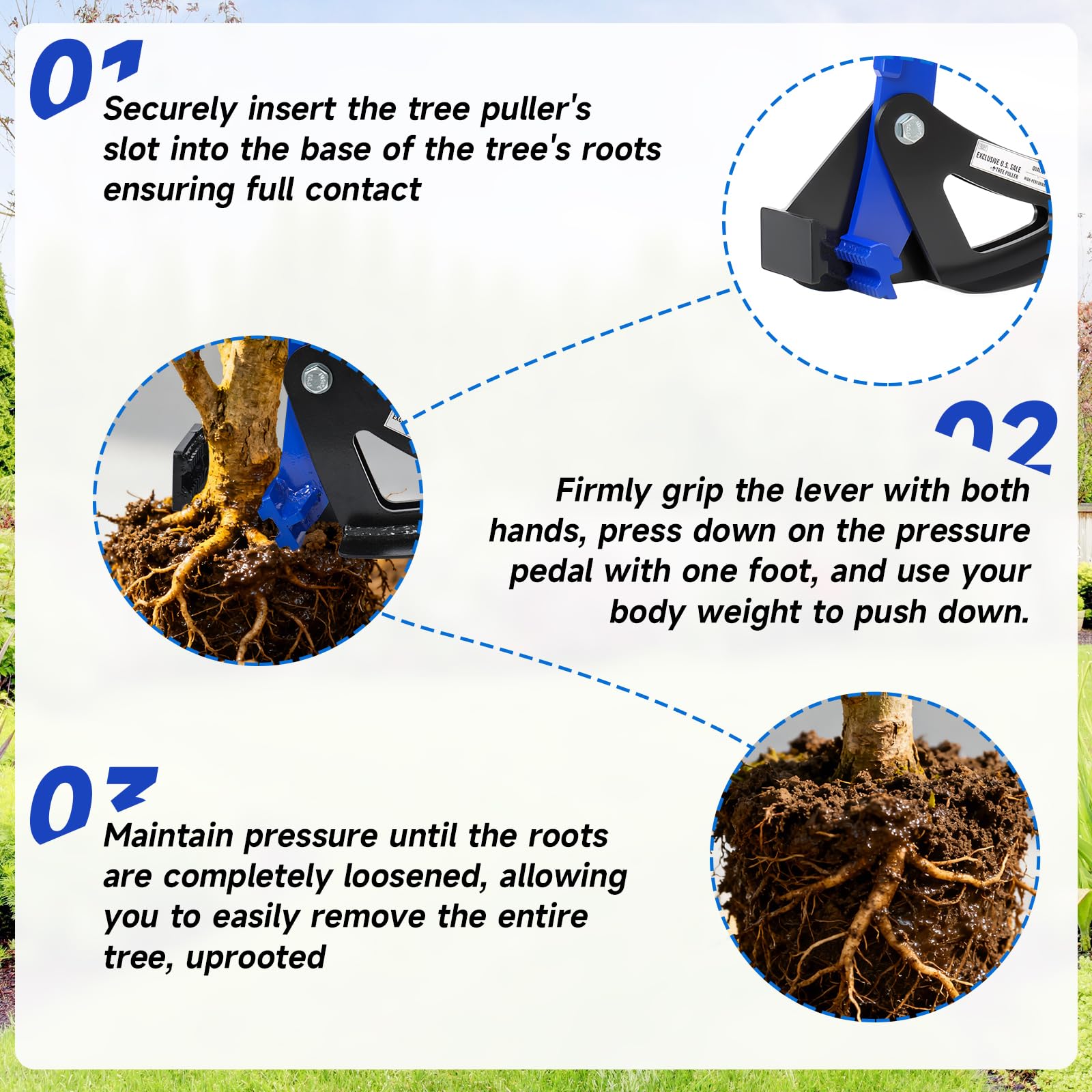 Pvirbravoo Sapling Puller Tool leverage action reduces back strain.