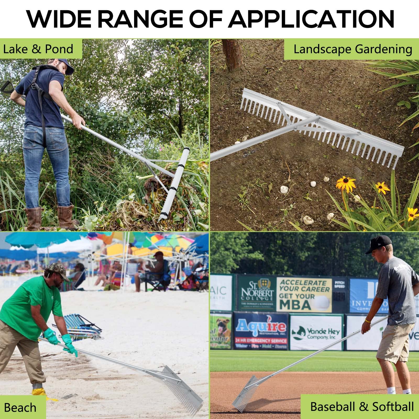 PVNIEFC Floating Lake Rake features light weight design that reduces fatigue