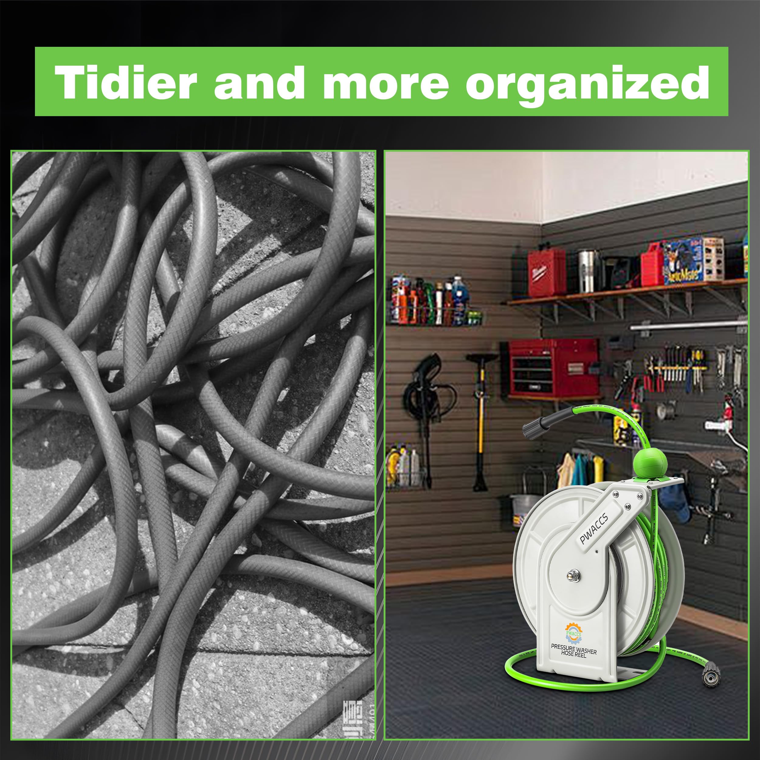 PWACCS auto-rewind mechanism reducing clutter during cleaning tasks