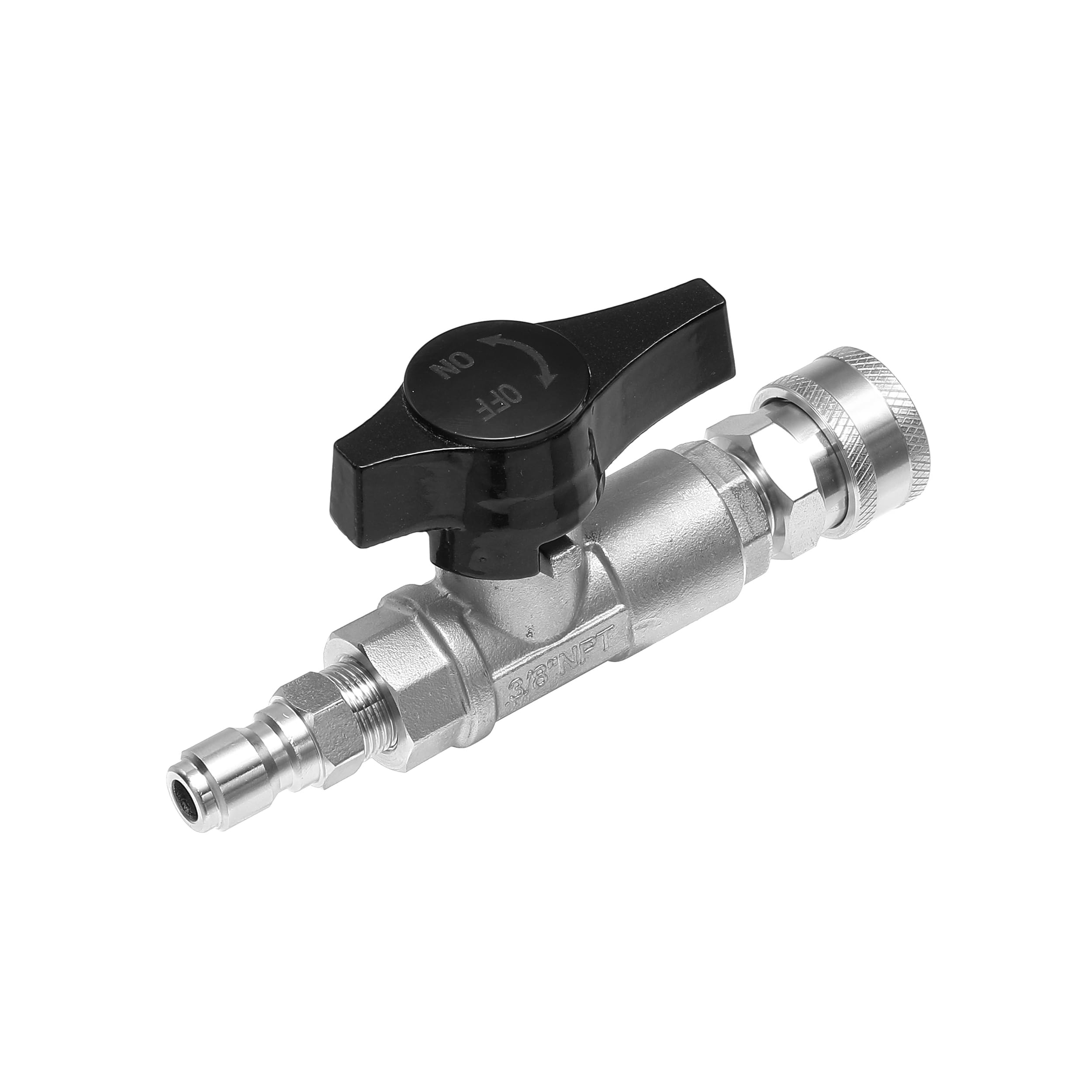 PWACCS ball valve assembly enables instant shut-off during pressure washing tasks.
