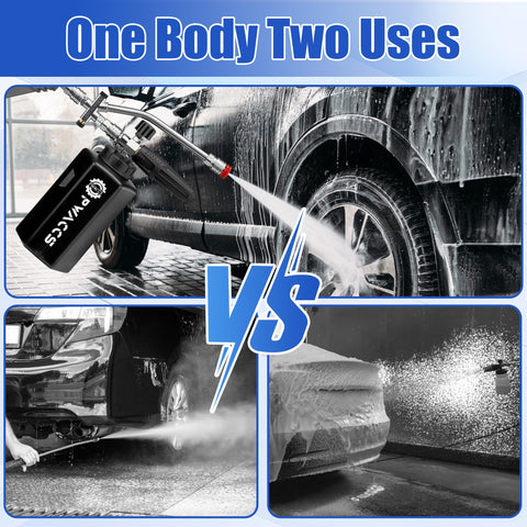 PWACCS clear foam cannon scale helps monitor usage during a wash.