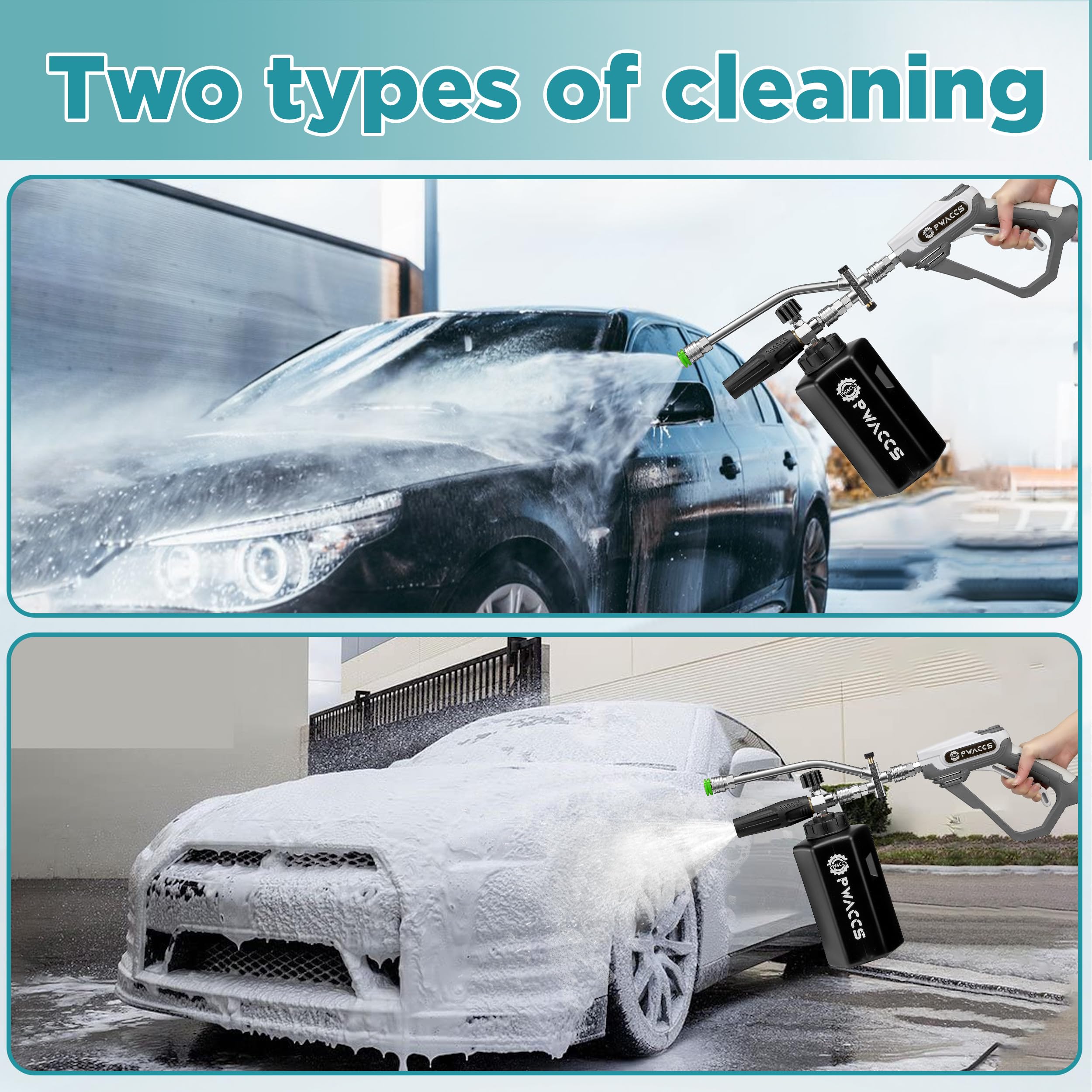 PWACCS high-pressure gun ideal for cars, roofs, and driveways.