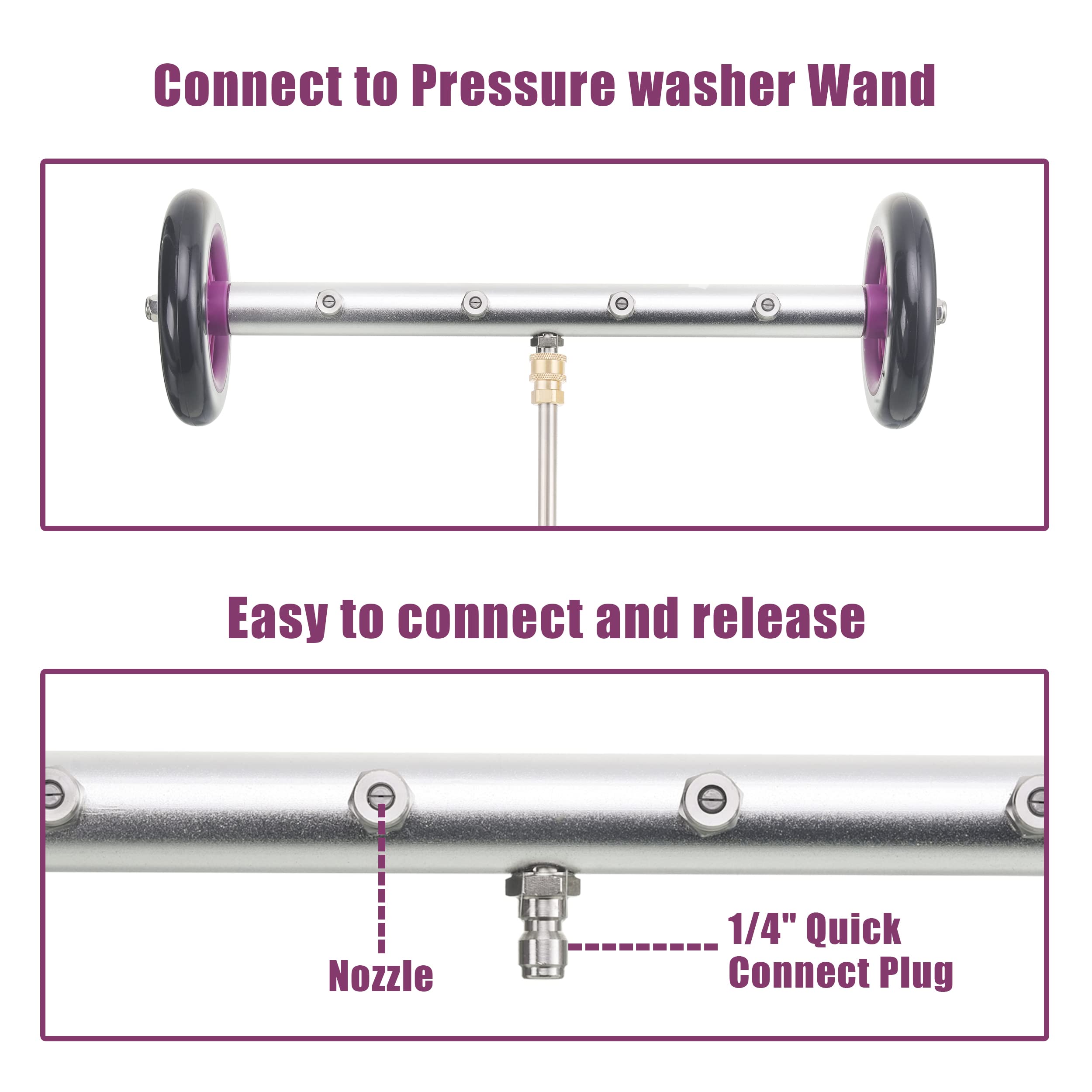 PWACCS straight extension wand extends reach for undercarriage cleaning.