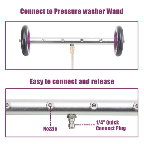 PWACCS straight extension wand extends reach for undercarriage cleaning.