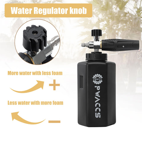 PWACCS adjustable nozzle lets you tailor foam output for any wash.