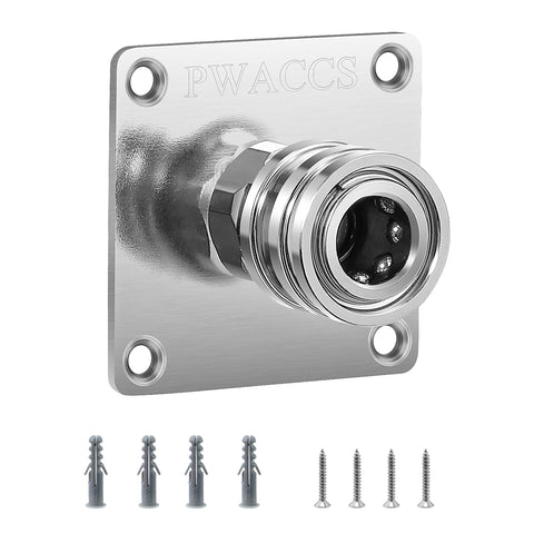 PWACCS foam cannon holder on wall mount keeps gear within easy reach.